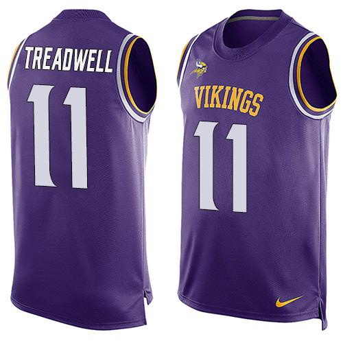 Nike Vikings #11 Laquon Treadwell Purple Team Color Men's Stitched NFL Limited Tank Top Jersey